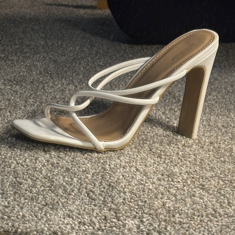 Elegant White Strappy Heels